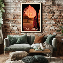 Taj Mahal Romantic Vintage Travel Poster PosterGoat