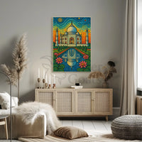 Taj Mahal Van Gogh Style Travel Poster PosterGoat