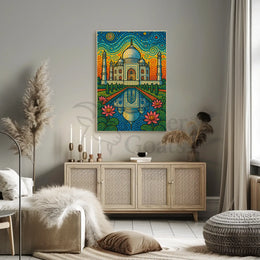 Taj Mahal Van Gogh Style Travel Poster PosterGoat