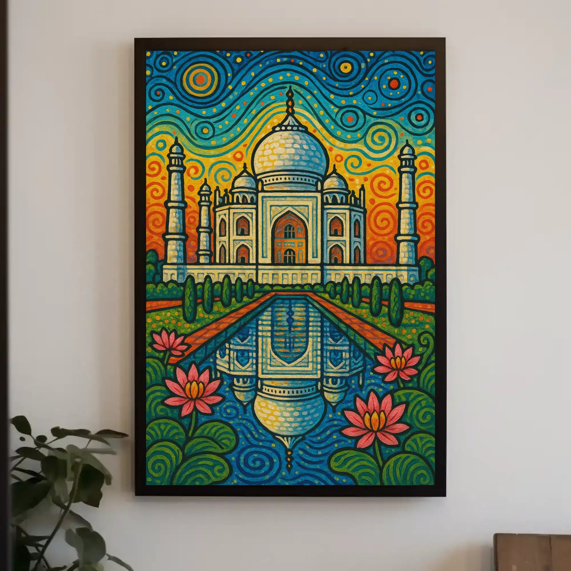 Taj Mahal Van Gogh Style Travel Poster PosterGoat
