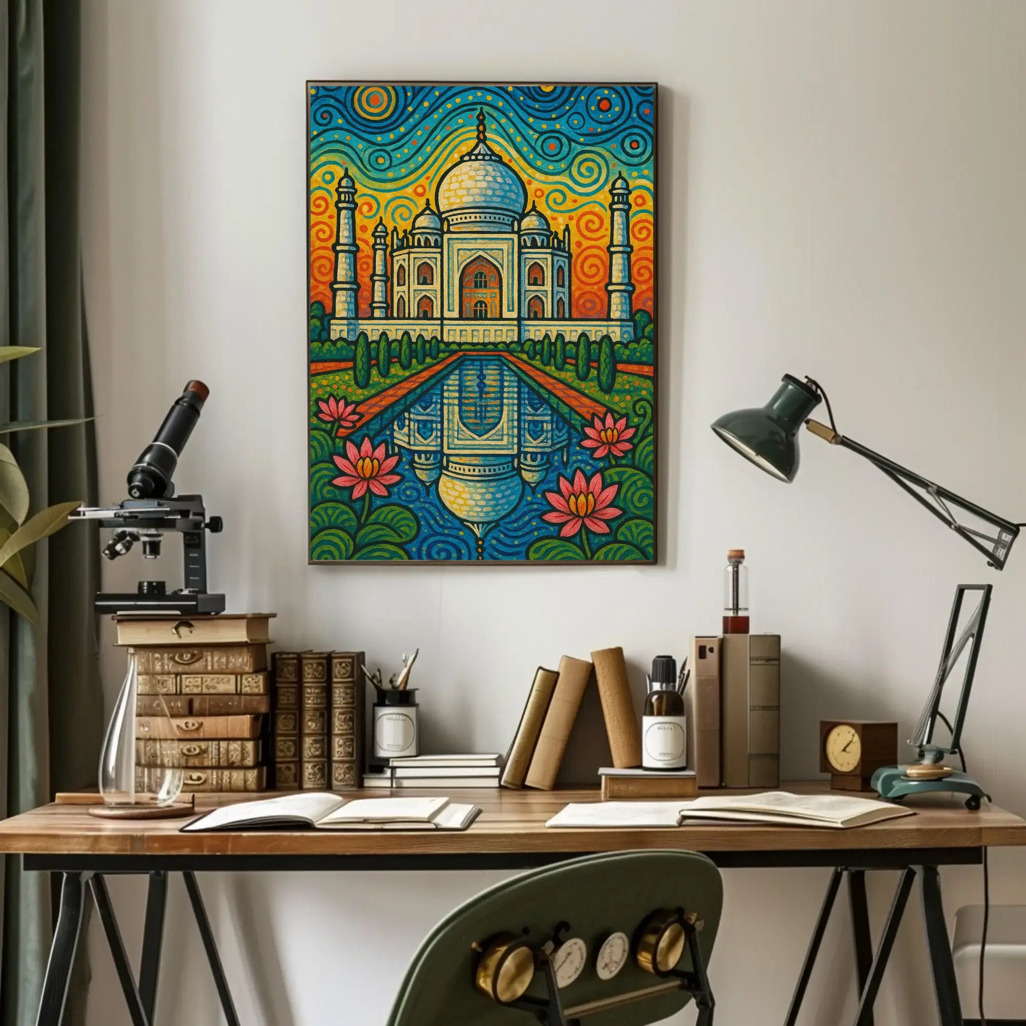 Taj Mahal Van Gogh Style Travel Poster PosterGoat