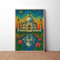 Taj Mahal Van Gogh Style Travel Poster PosterGoat