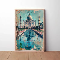 Taj Mahal Vintage Elegance Cultural or Heritage Poster PosterGoat