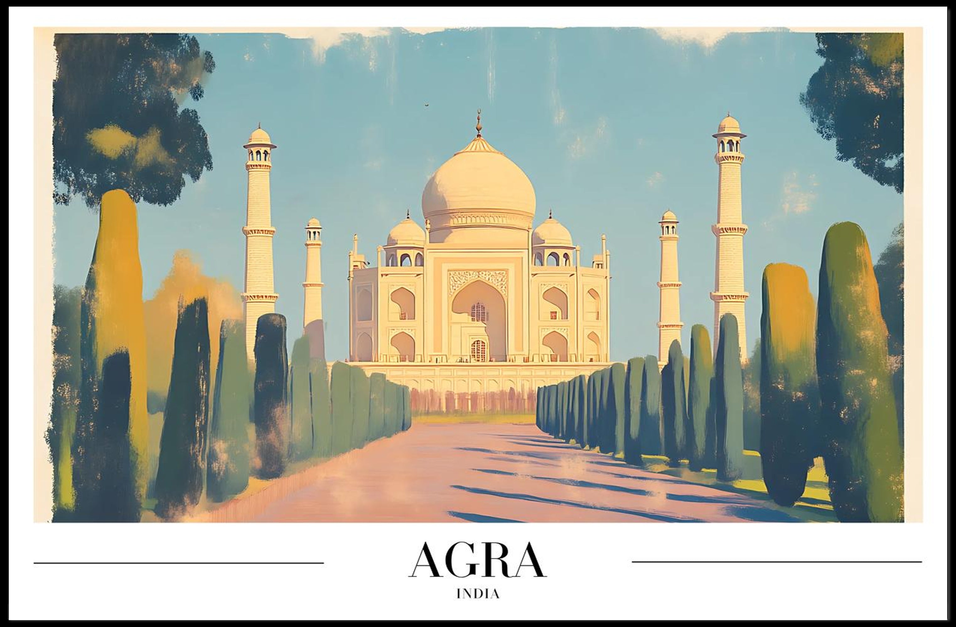 Taj Mahal Vintage Travel Art Poster PosterGoat