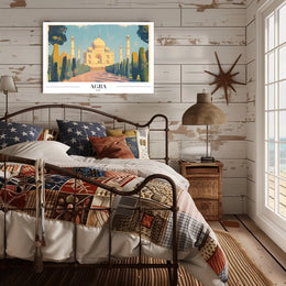 Taj Mahal Vintage Travel Art Poster PosterGoat