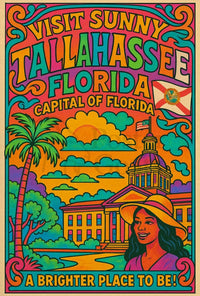 Tallahassee Capitol Sunshine Travel Poster PosterGoat