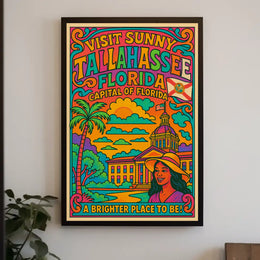 Tallahassee Capitol Sunshine Travel Poster PosterGoat