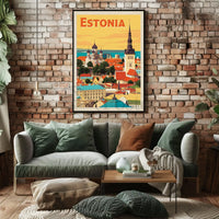 Tallinn Cityscape Heritage Art Print Travel Poster PosterGoat