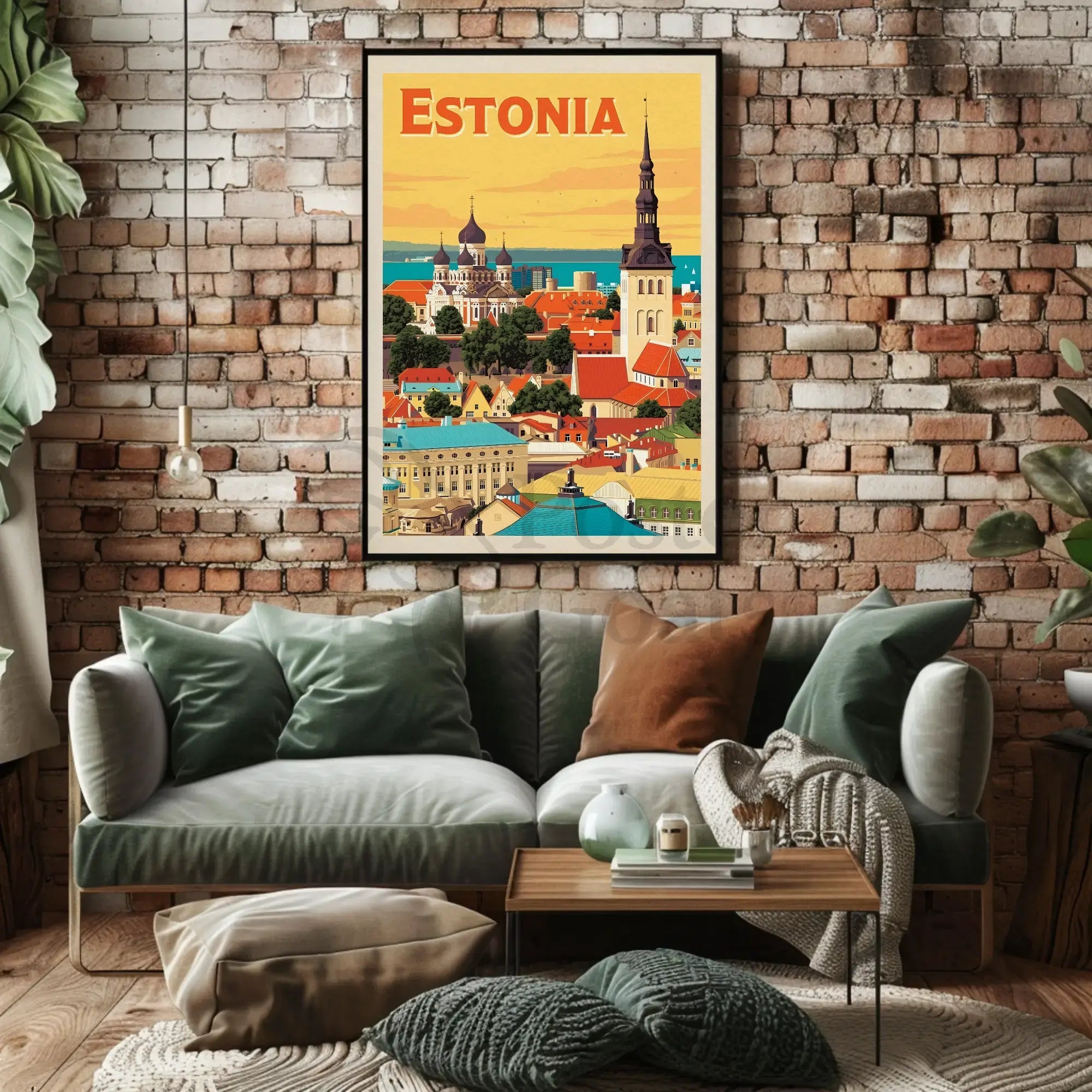 Tallinn Cityscape Heritage Art Print Travel Poster PosterGoat