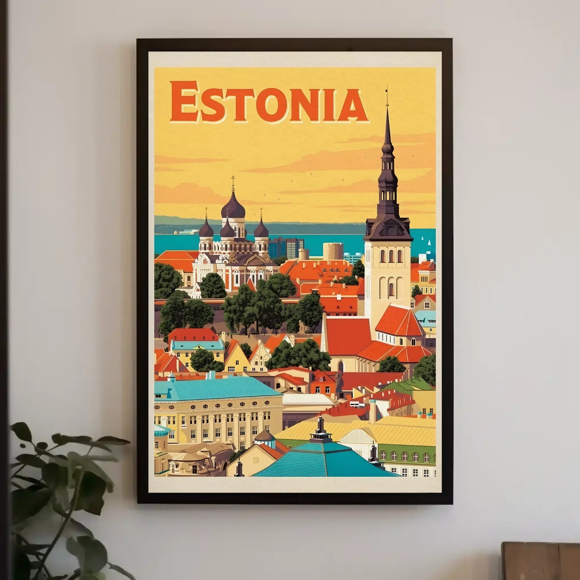 Tallinn Cityscape Heritage Art Print Travel Poster PosterGoat