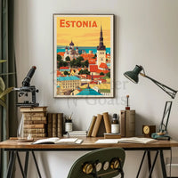 Tallinn Cityscape Heritage Art Print Travel Poster PosterGoat