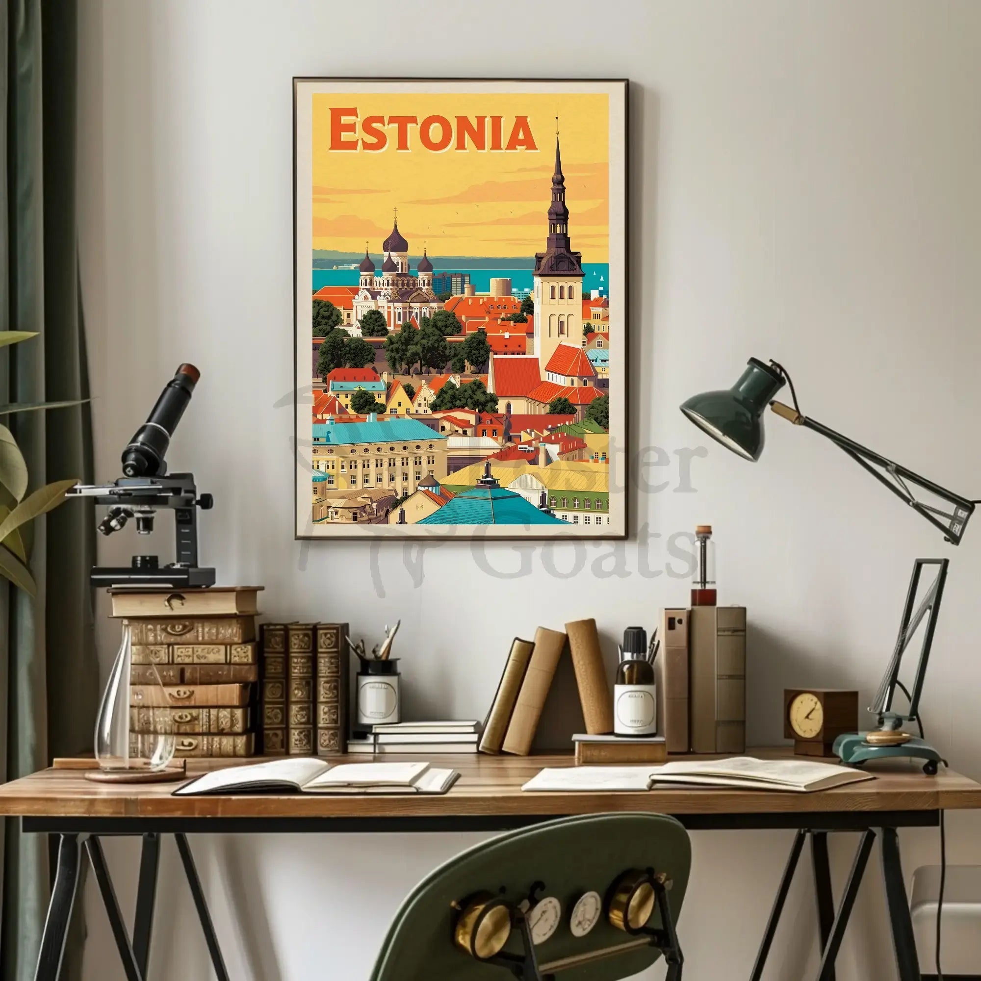 Tallinn Cityscape Heritage Art Print Travel Poster PosterGoat