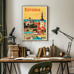 Tallinn Cityscape Heritage Art Print Travel Poster PosterGoat