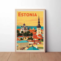 Tallinn Cityscape Heritage Art Print Travel Poster PosterGoat