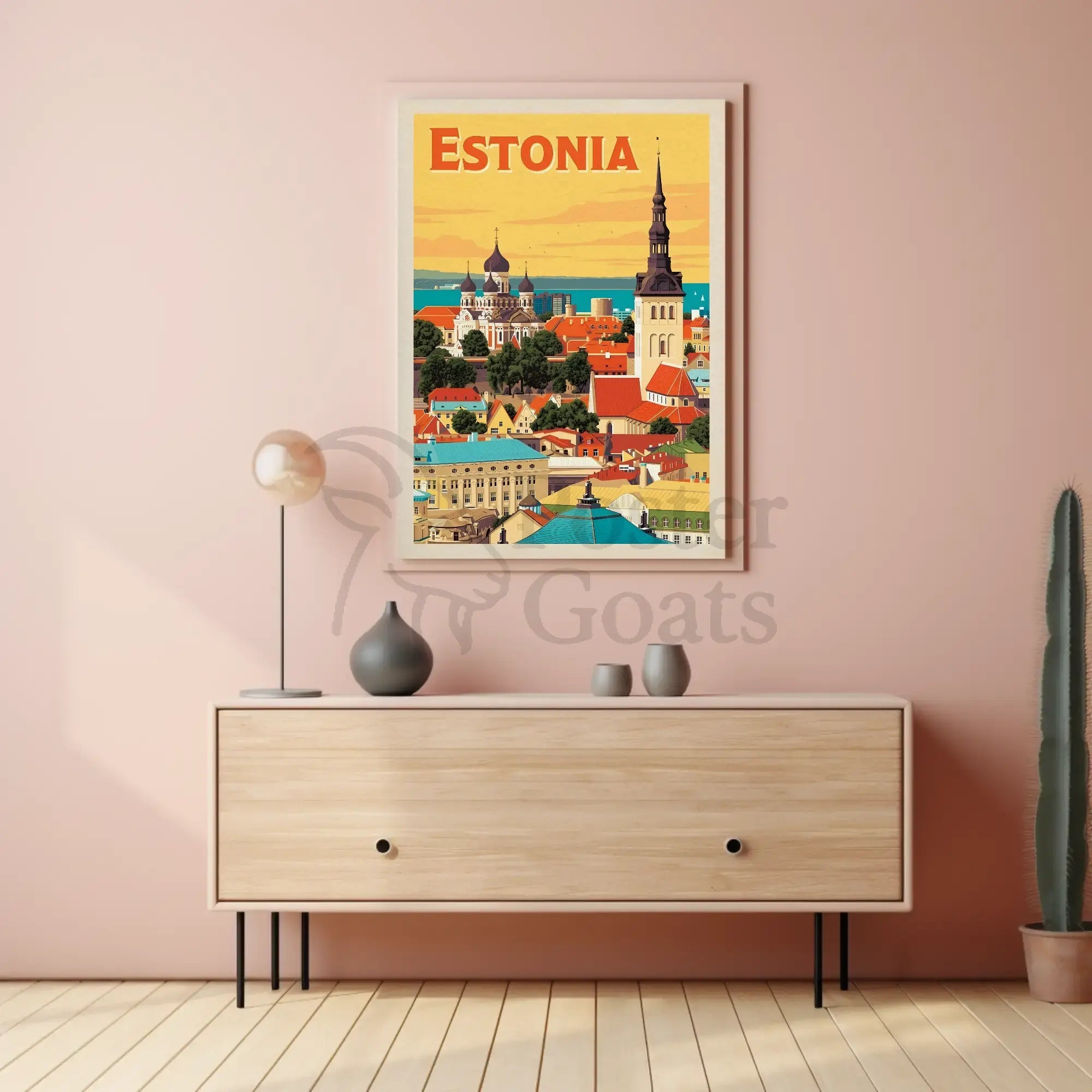 Tallinn Cityscape Heritage Art Print Travel Poster PosterGoat
