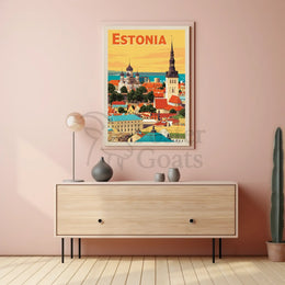Tallinn Cityscape Heritage Art Print Travel Poster PosterGoat