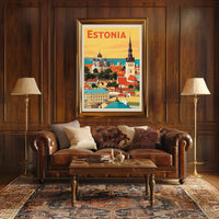 Tallinn Cityscape Heritage Art Print Travel Poster PosterGoat