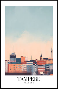 Tampere Cityscape Serene Skyline Modern Urban Cityscape Poster PosterGoat
