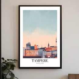 Tampere Cityscape Serene Skyline Modern Urban Cityscape Poster PosterGoat