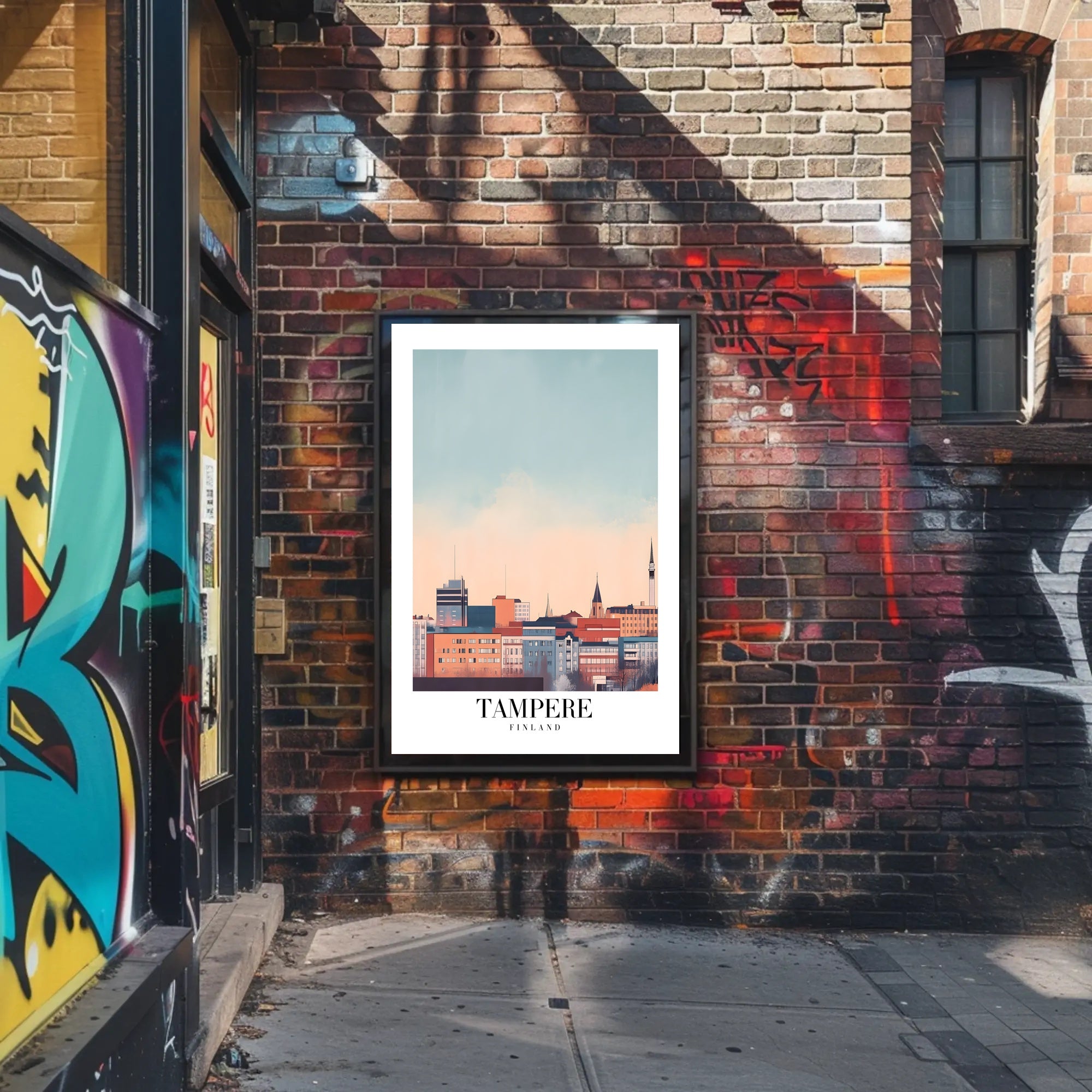 Tampere Cityscape Serene Skyline Modern Urban Cityscape Poster PosterGoat