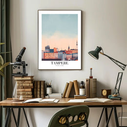 Tampere Cityscape Serene Skyline Modern Urban Cityscape Poster PosterGoat