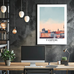 Tampere Cityscape Serene Skyline Modern Urban Cityscape Poster PosterGoat