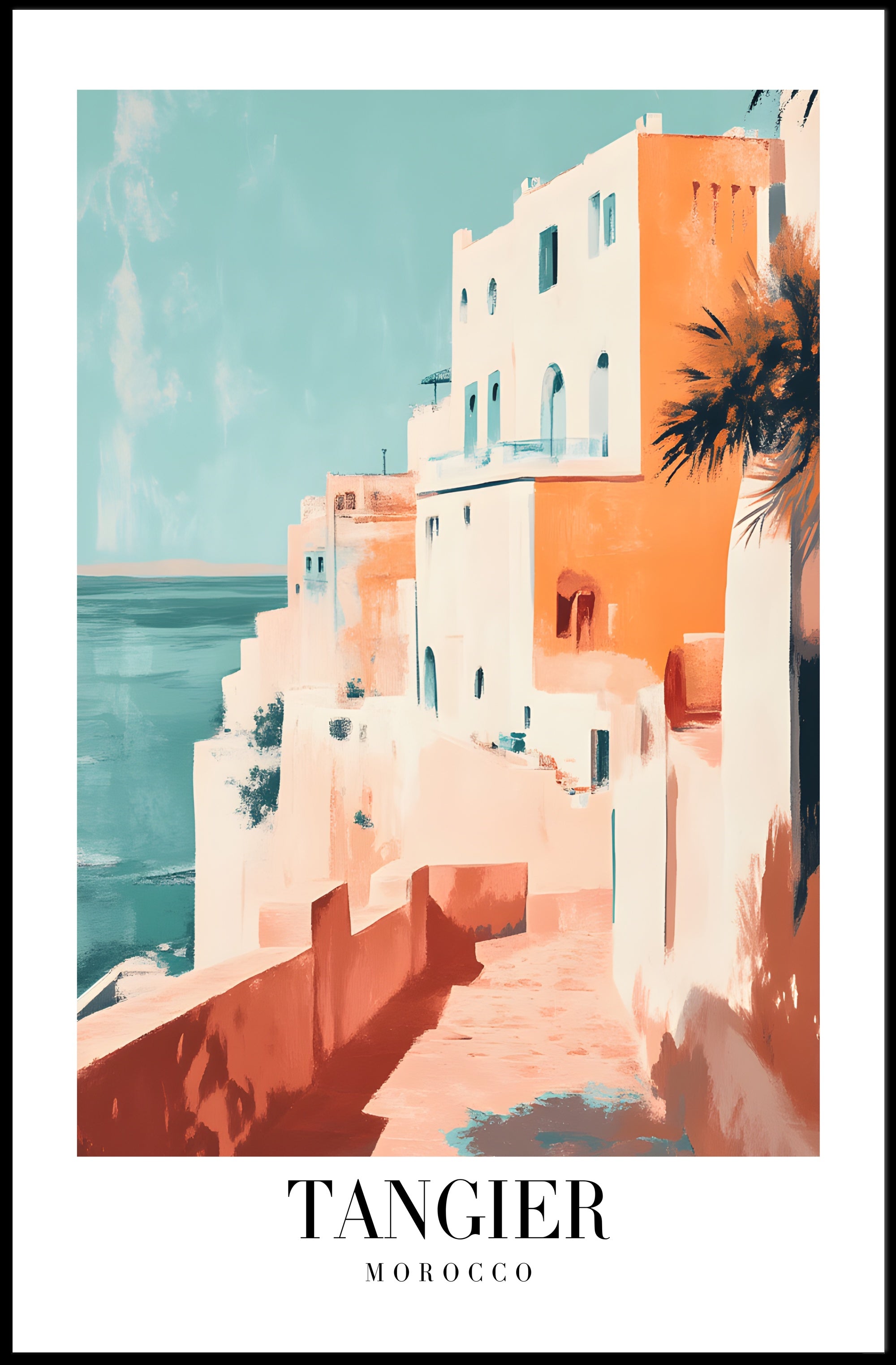 Tangier Cityscape Coastal View Urban or Cityscape Poster PosterGoat