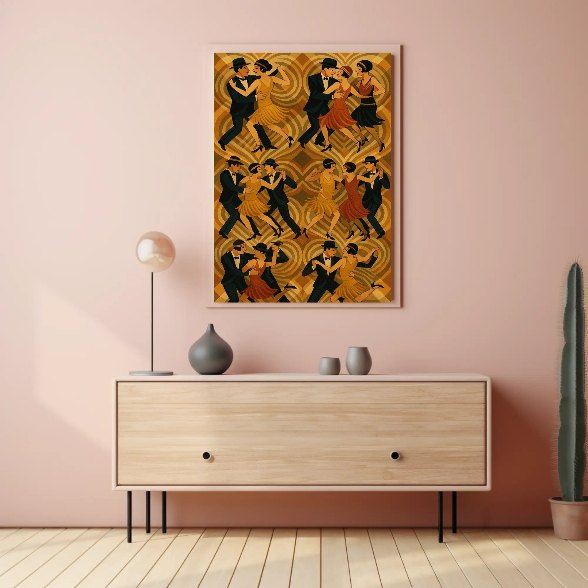 Tango Dancers Art Deco Style Cultural or Heritage Poster PosterGoat