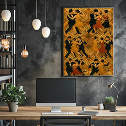 Tango Dancers Art Deco Style Cultural or Heritage Poster PosterGoat