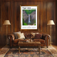 Taughannock Falls Scenic New York Travel Poster PosterGoat