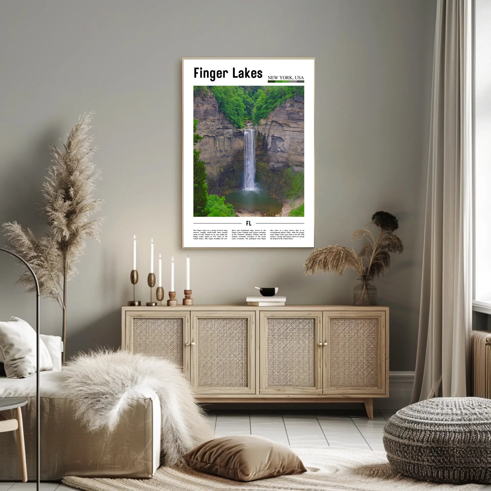 Taughannock Falls Scenic New York Travel Poster PosterGoat