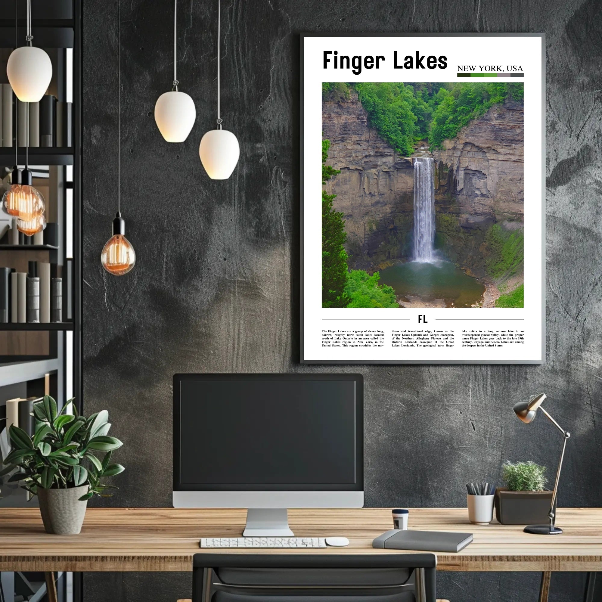 Taughannock Falls Scenic New York Travel Poster PosterGoat