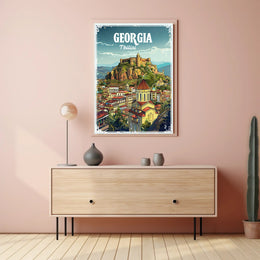 Tbilisi Skyline Illustrative Design Urban or Cityscape Poster PosterGoat
