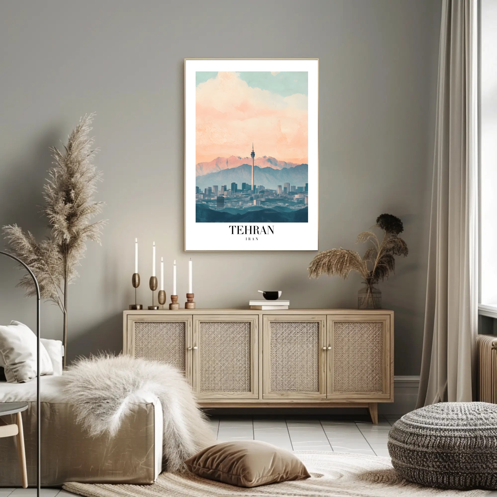 Tehran Skyline Urban Masterpiece: Modern Cityscape Poster PosterGoat