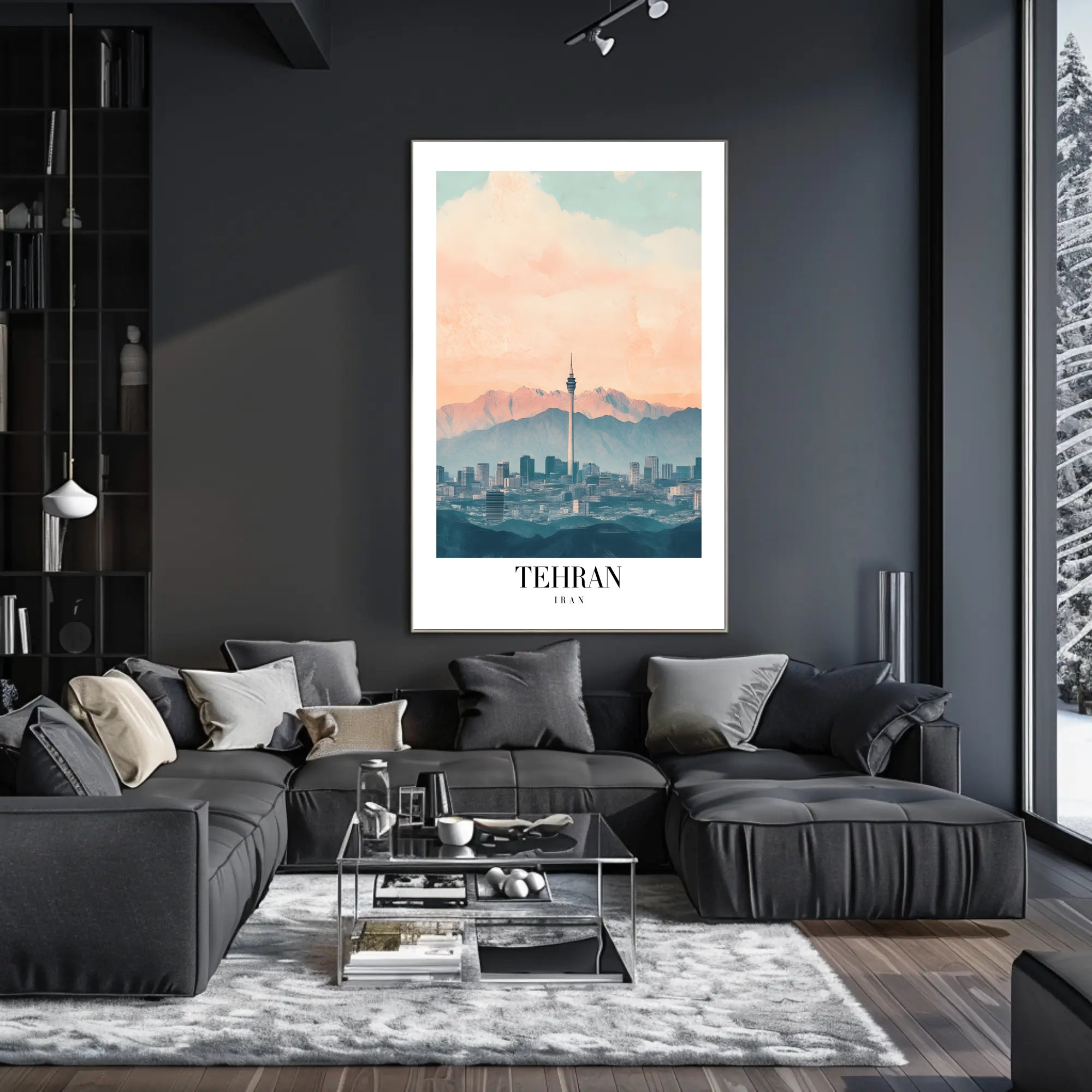 Tehran Skyline Urban Masterpiece: Modern Cityscape Poster PosterGoat