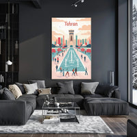 Tehran Urban Landscape Modern Stylized Art Urban or Cityscape Poster PosterGoat