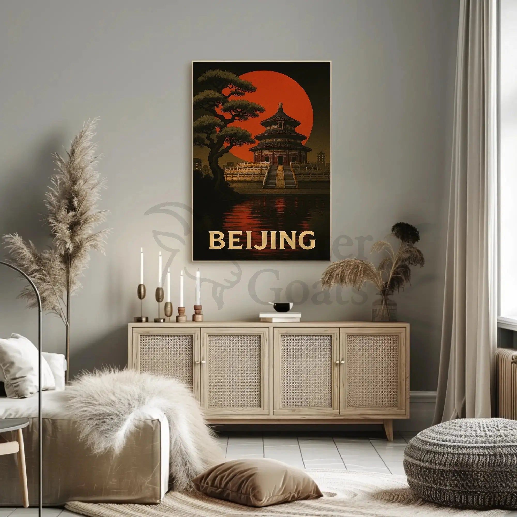 Temple of Heaven Beijing Vintage Travel Poster PosterGoat