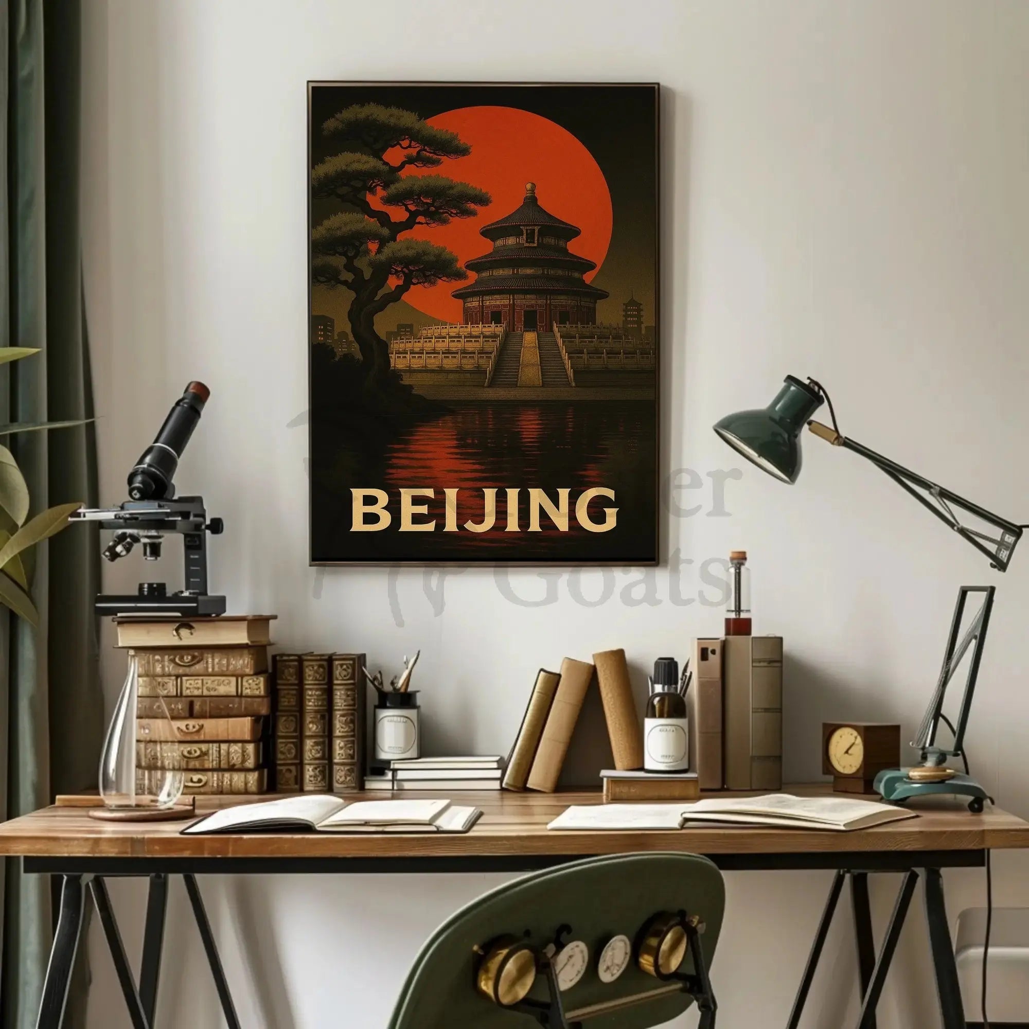 Temple of Heaven Beijing Vintage Travel Poster PosterGoat