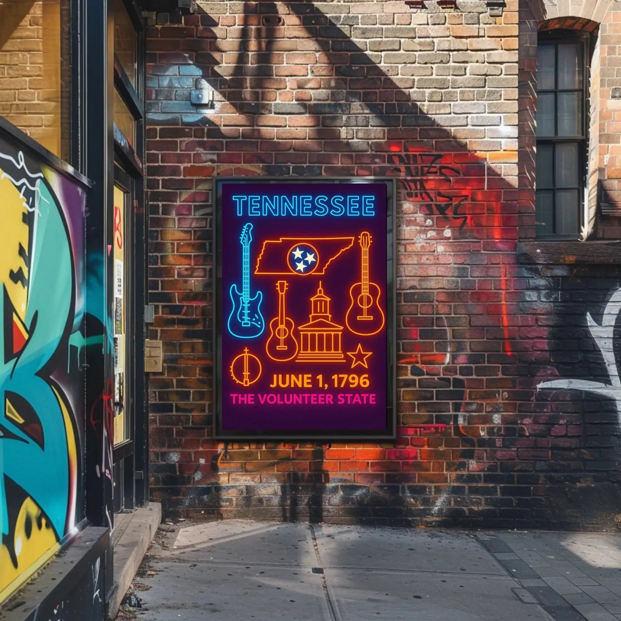 Tennessee Heritage Celebration: Neon Cultural or Heritage Poster PosterGoat