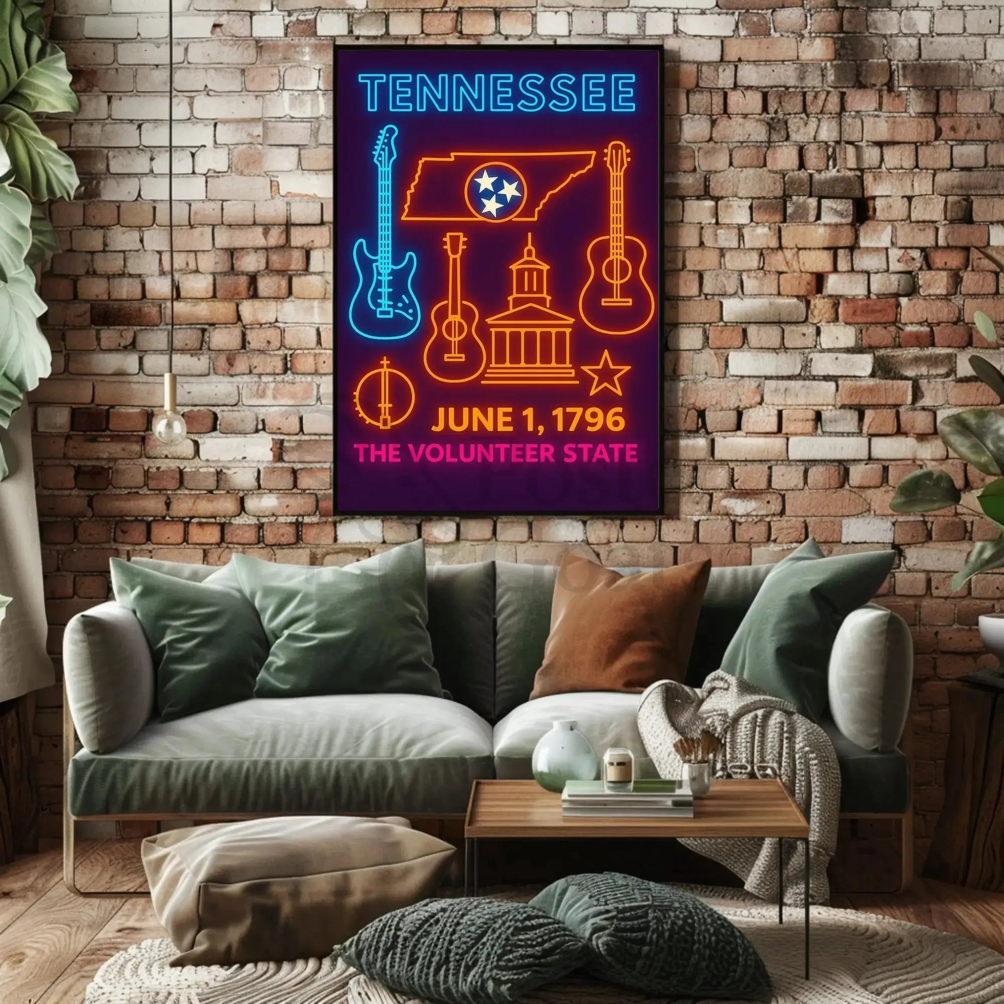 Tennessee Heritage Celebration: Neon Cultural or Heritage Poster PosterGoat