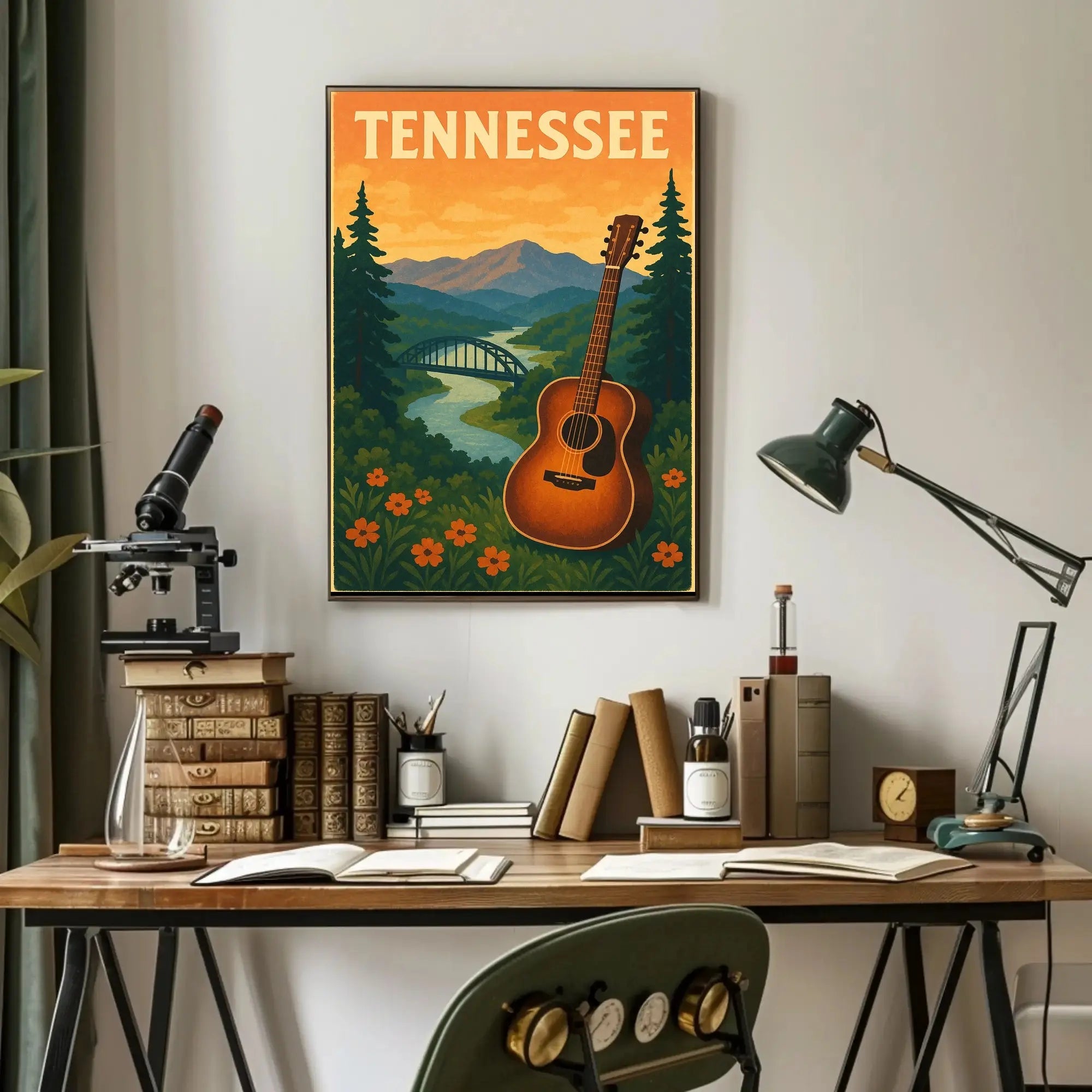 Tennessee Musical Heritage Vintage Travel Poster PosterGoat