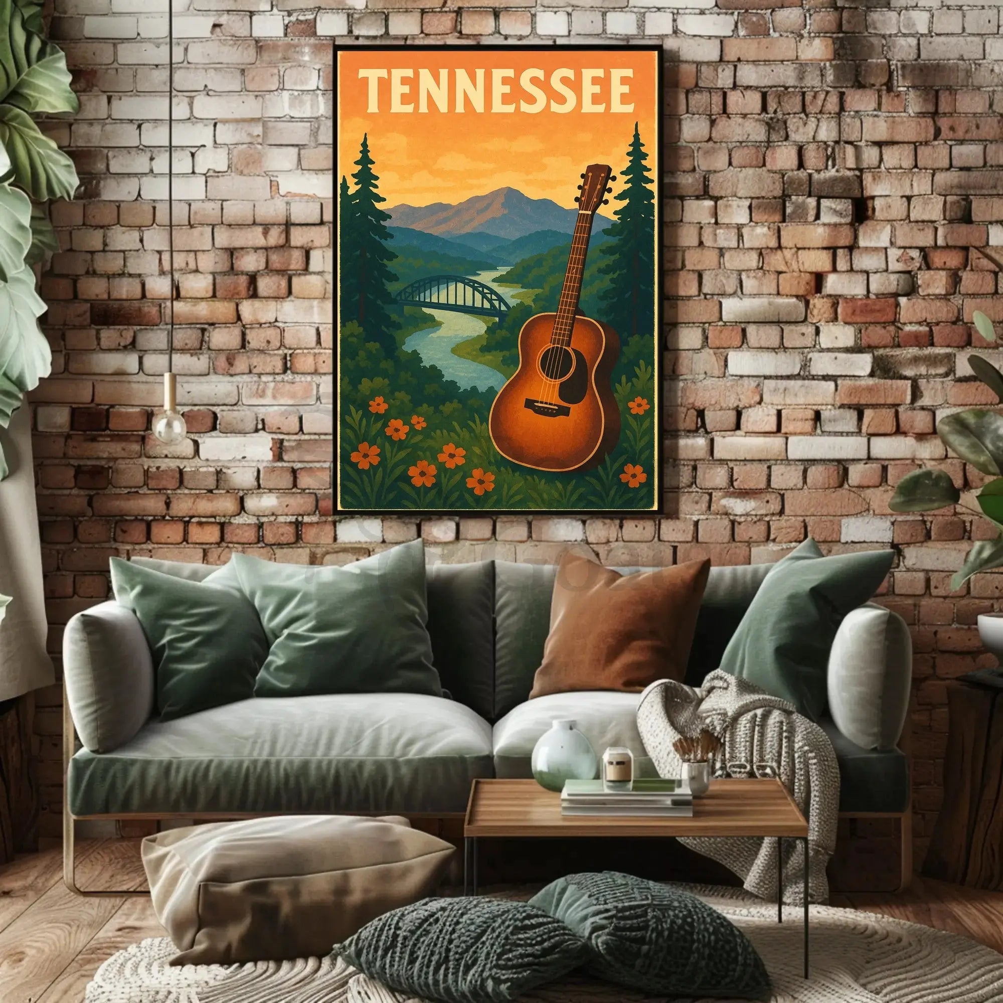 Tennessee Musical Heritage Vintage Travel Poster PosterGoat
