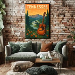 Tennessee Musical Heritage Vintage Travel Poster PosterGoat