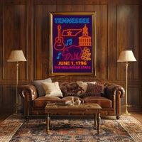 Tennessee Neon Celebration Cultural or Heritage Poster PosterGoat