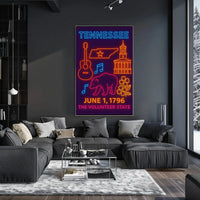 Tennessee Neon Celebration Cultural or Heritage Poster PosterGoat