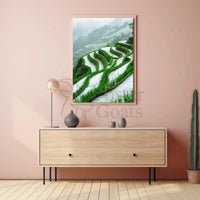 Terraced Rice Fields Landscape Art Print - Cultural Heritage Poster PosterGoat
