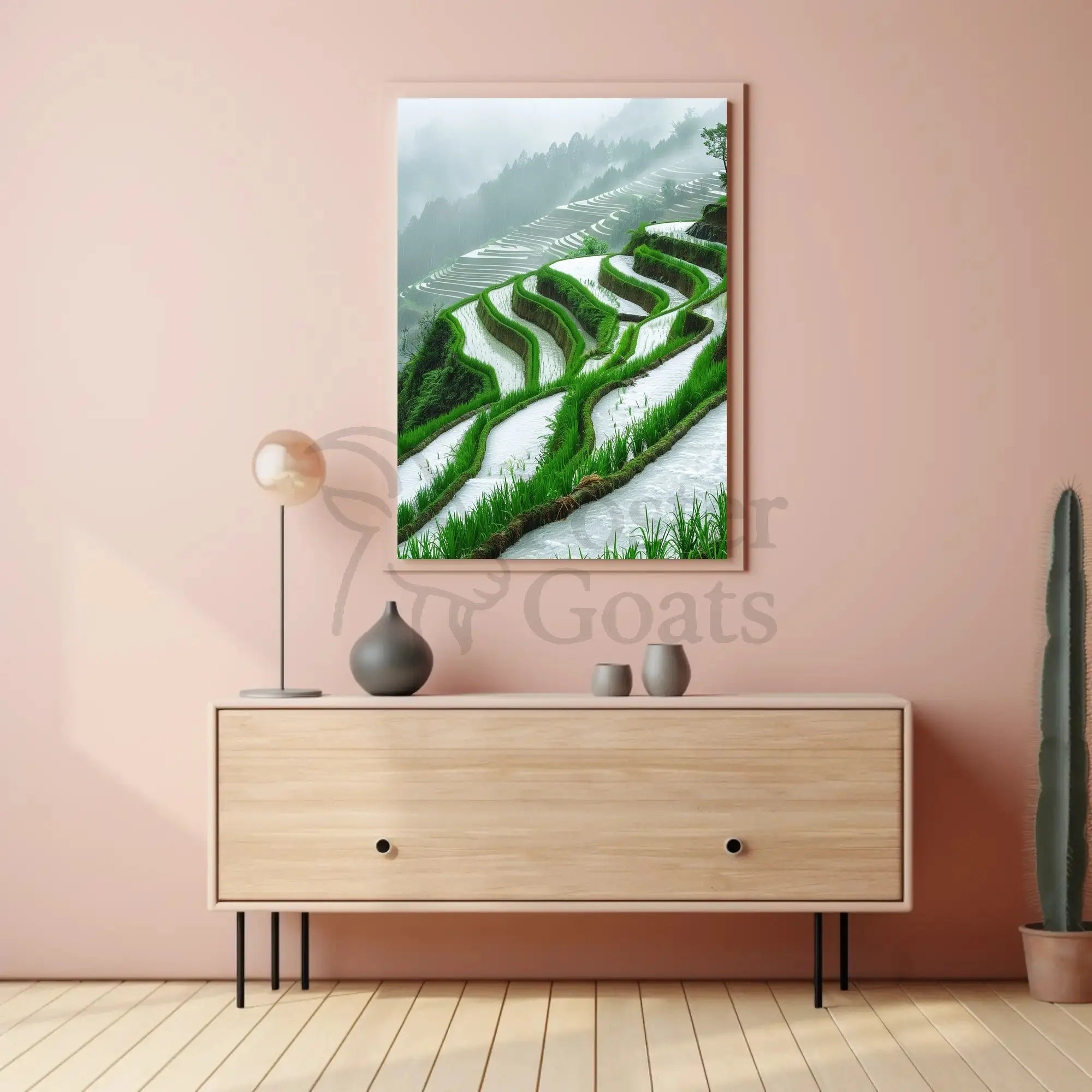 Terraced Rice Fields Landscape Art Print - Cultural Heritage Poster PosterGoat
