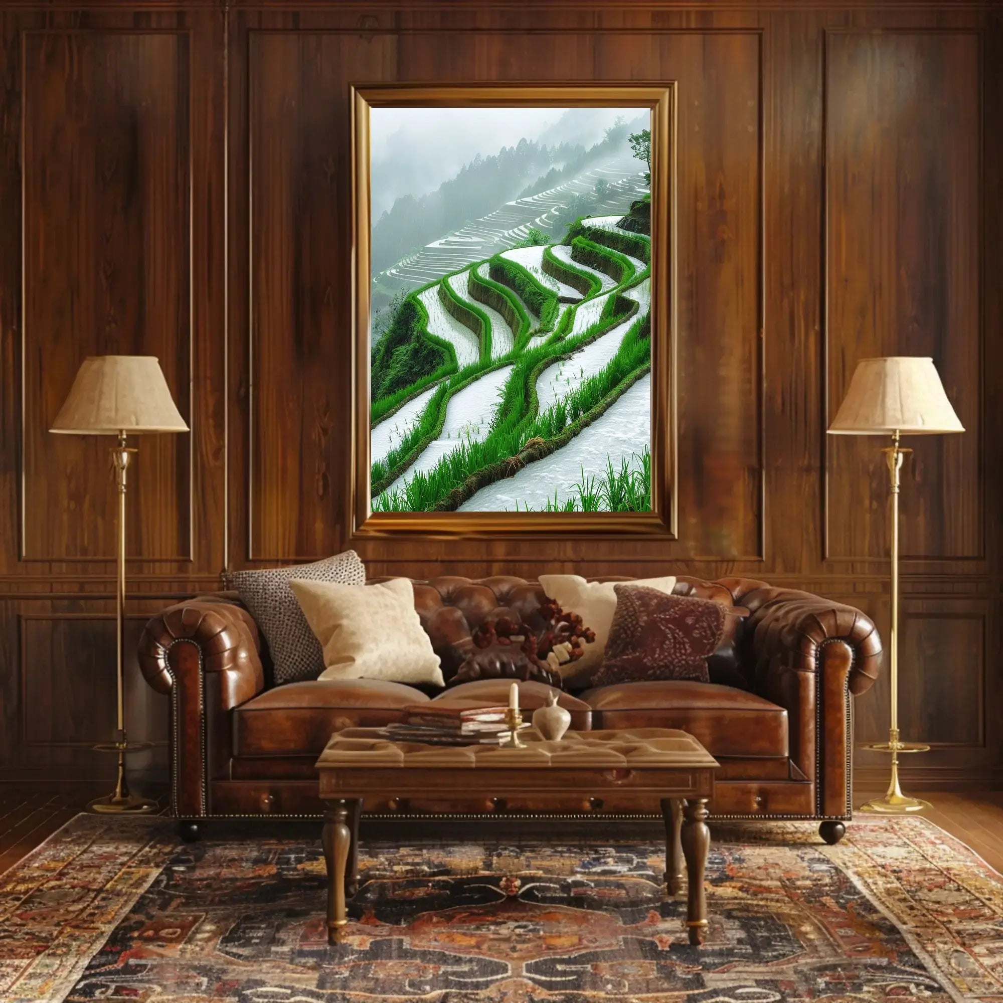 Terraced Rice Fields Landscape Art Print - Cultural Heritage Poster PosterGoat