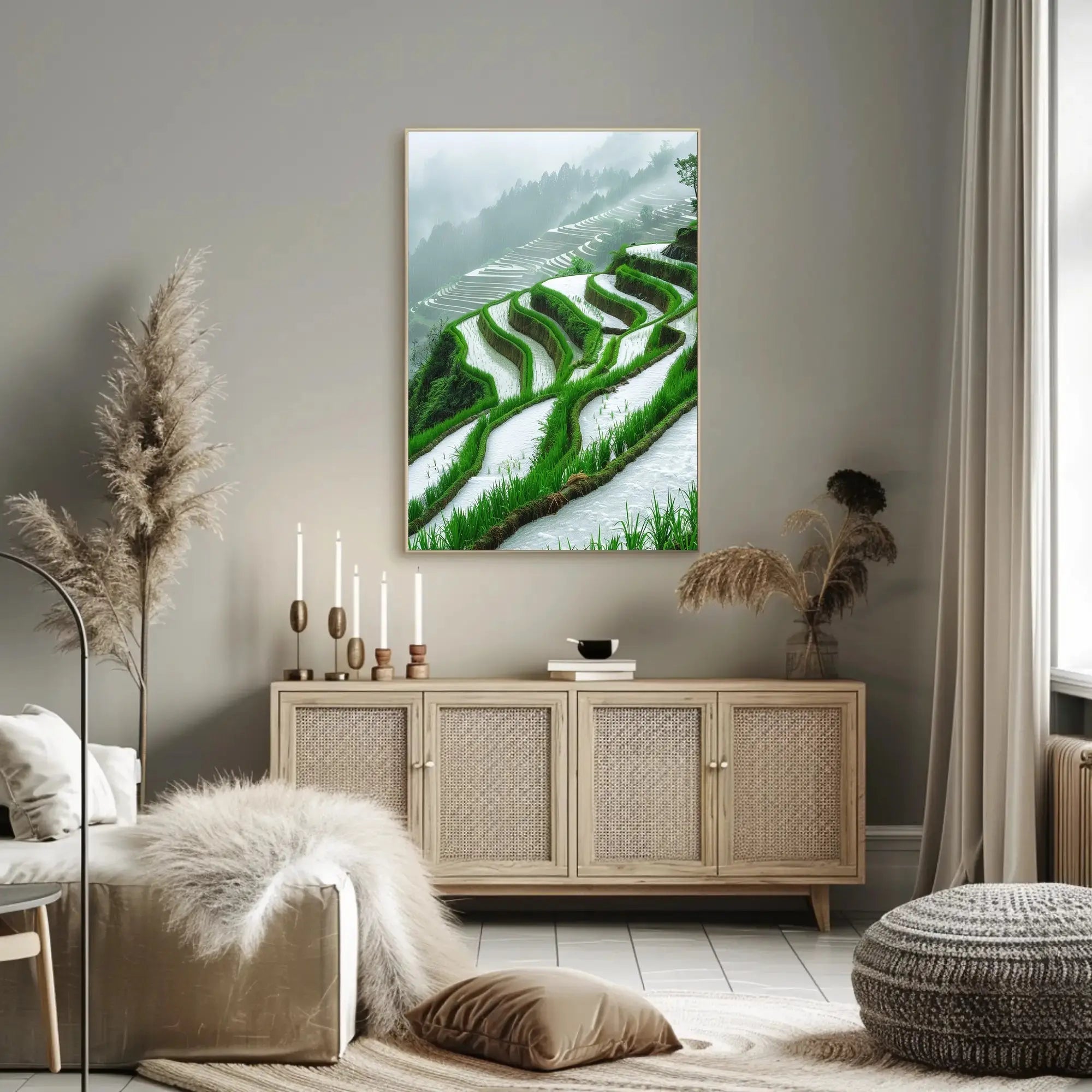 Terraced Rice Fields Landscape Art Print - Cultural Heritage Poster PosterGoat