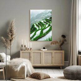 Terraced Rice Fields Landscape Art Print - Cultural Heritage Poster PosterGoat